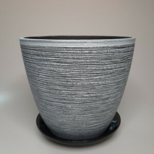Горшок цветочный Роспись Бутон лофт серый 300 Родники  Родники