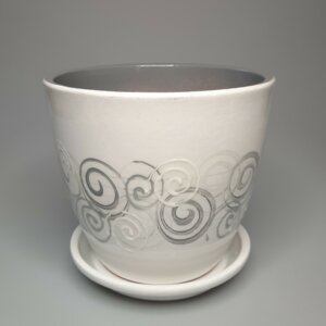 Горшок цветочный Роспись бутон эфир 300 Родники  Родники