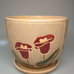 Цветочный горшок "Цветы" 19 см. Бежевый Родники  Родники