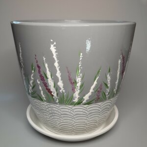 Горшок цветочный Роспись Бутон Вереск 650 Родники  Родники