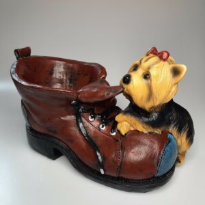 Кашпо "Собака на башмаке" 10 см. Родники  Родники