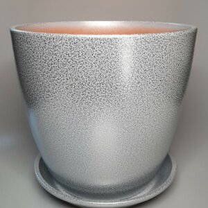 Цветочный горшок Глянец бутон мет.бел/сер 550 Родники  Родники