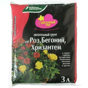 Грунт "Цветочный рай" для роз, бегоний, хризантем Родники  Родники