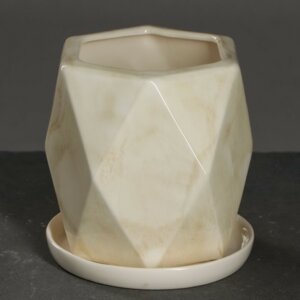 Кашпо керамическое Кристал белый №2 Родники  Родники