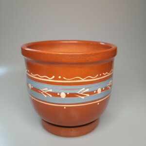 Цветочный горшок 13 см. с рисунком. Коричневый Родники  Родники