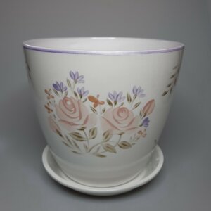 Горшок цветочный Роспись бутон розочки 550 Родники  Родники