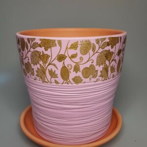 Цветочный горшок "Скань розовый тополь №2" 13 см. Родники  Родники