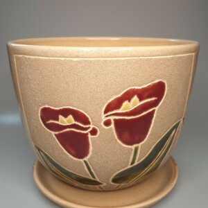 Цветочный горшок "Цветы" 22 см. Бежевый Родники  Родники