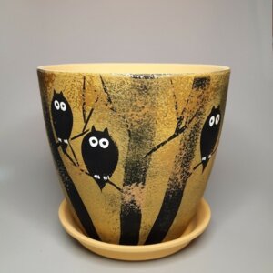 Горшок цветочный Роспись бутон совы 500 Родники  Родники