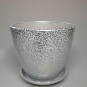 Цветочный горшок Глянец бутон мет.бел/сер 250 Родники  Родники