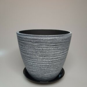 Горшок цветочный Роспись Бутон лофт серый 200 Родники  Родники
