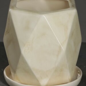 Кашпо керамическое Кристал белый №1 Родники  Родники