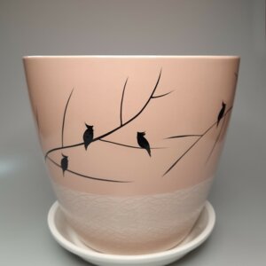 Горшок цветочный "Роспись бутон птицы какао" 550 Родники  Родники