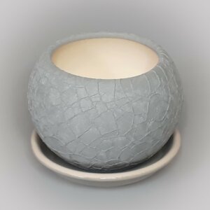 Цветочный горшок "Шар" 0,4 л. Шелк серый Родники  Родники