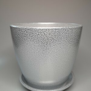 Цветочный горшок Глянец бутон мет.бел/сер 350 Родники  Родники