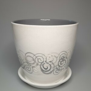 Горшок цветочный Роспись бутон эфир 400 Родники  Родники