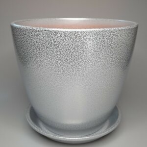 Цветочный горшок Глянец бутон мет.бел/сер 450 Родники  Родники