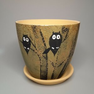 Горшок цветочный Роспись бутон совы 400 Родники  Родники