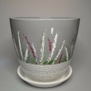 Горшок цветочный Роспись Бутон Вереск 550 Родники  Родники