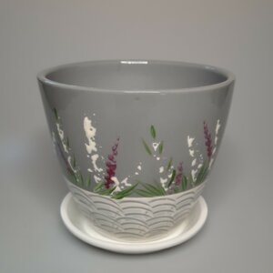 Горшок цветочный Роспись Бутон Вереск 350 Родники  Родники