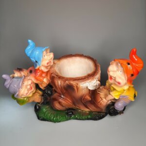 Кашпо "Три гномика на пеньке" 9х16 см. Родники  Родники