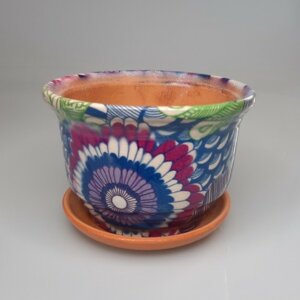 Цветочный горшок "Синий лотос" 13х9,5 см. Родники  Родники